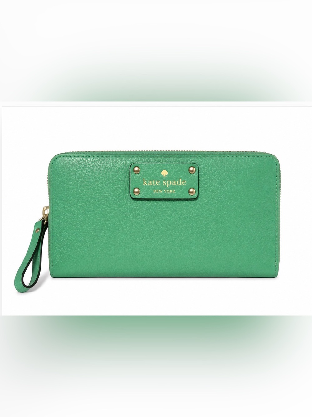 Kate Spade Mint Green Leather Zip Wristlet Wallet